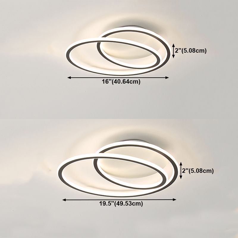 Linear Shape Ceiling Fixture Modern Style Metal 1 Light Ceiling Mounted Light
