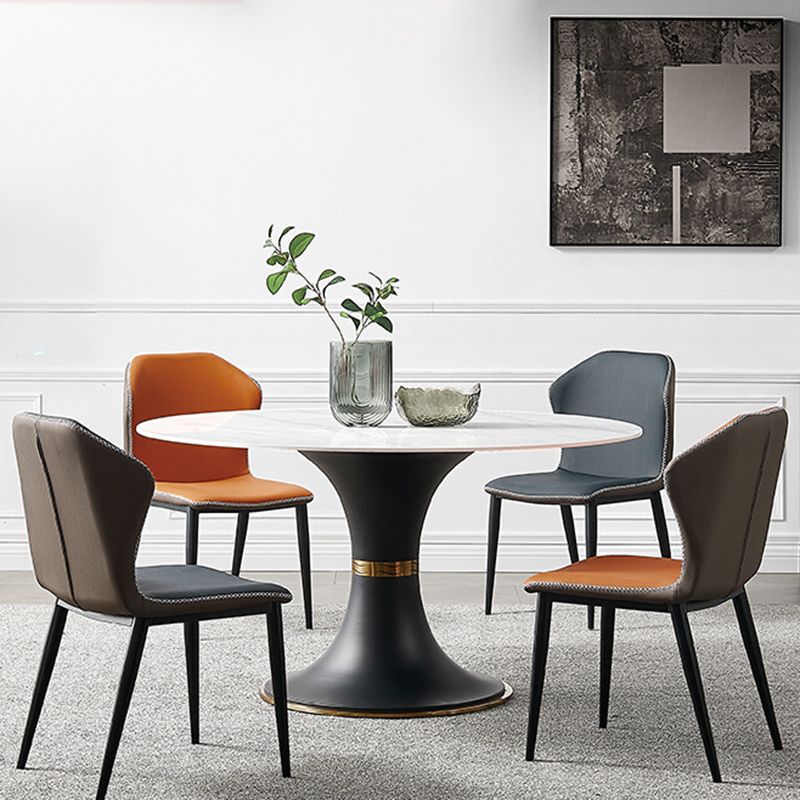 Modern Style Sintered Stone Dining Round Table Set 1/3/4/5/7 Pieces Dining Set
