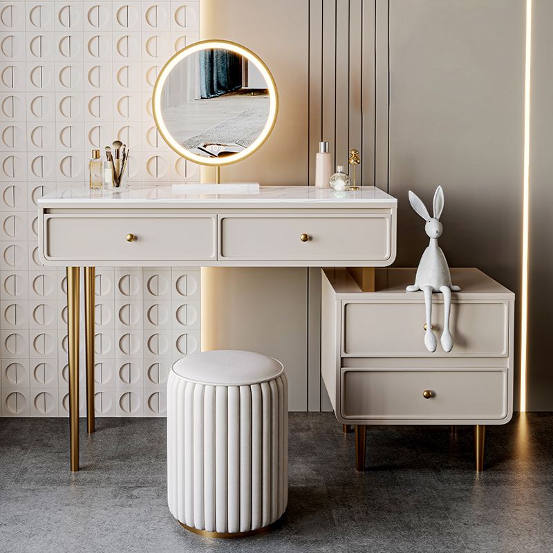 Luxurious Vanity with 2/4 Storage Drawers Stone Table Desk Vanity