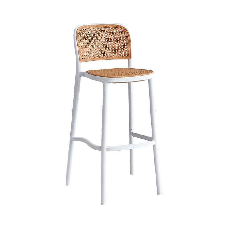 Taburete escandinavo de plástico para cocina, comedor, taburete sin brazos, taburete de bar con respaldo bajo
