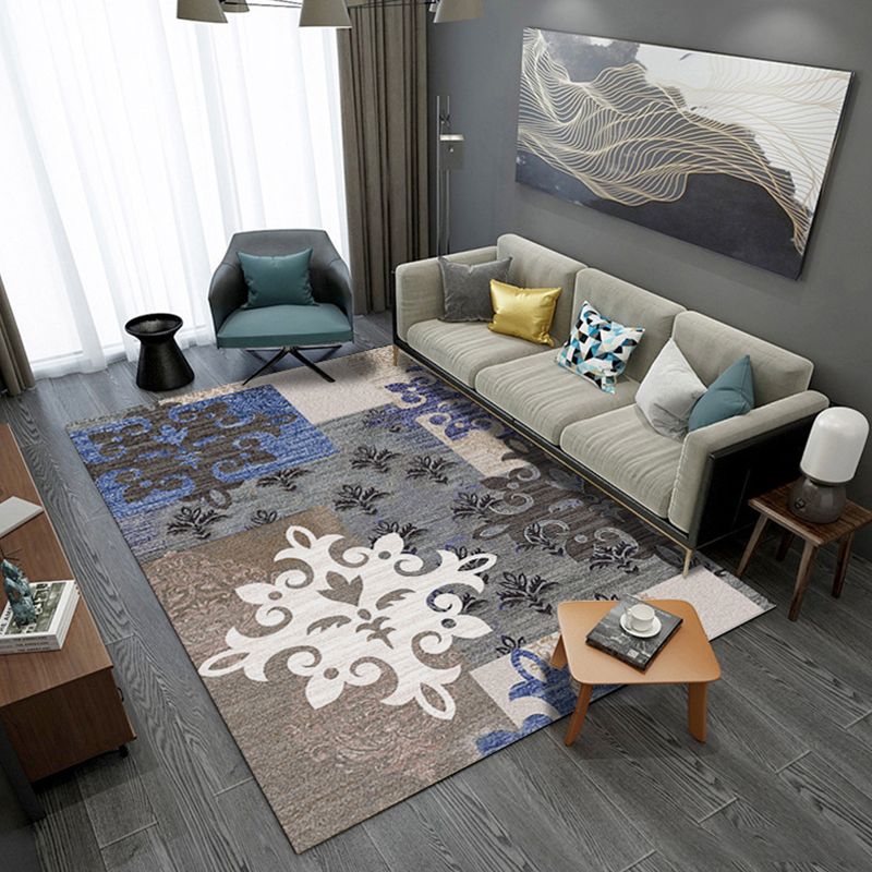 Unique Geometric Rug Multi-Color Modern Area Carpet Polypropylene Non-Slip Backing Easy Care Rug for Parlor