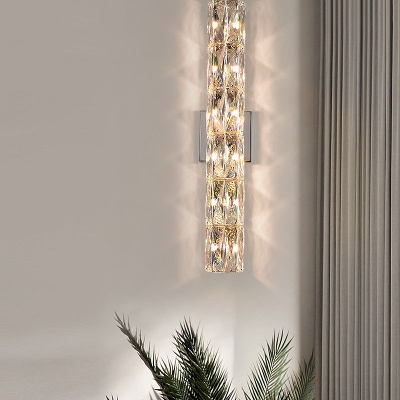 Modern Style Linear Shape Wall Sconce Crystal Sconces for Living Room