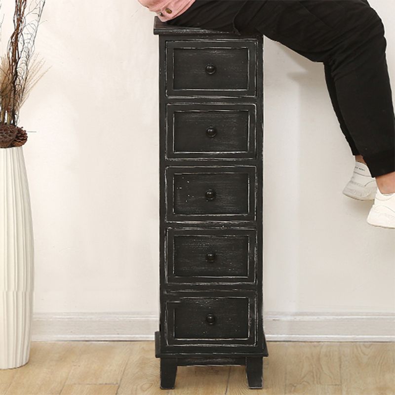 Coastal Dresser Solid Wood Storage Chest with 4/5/6 Drawers , 11.7-inch Width