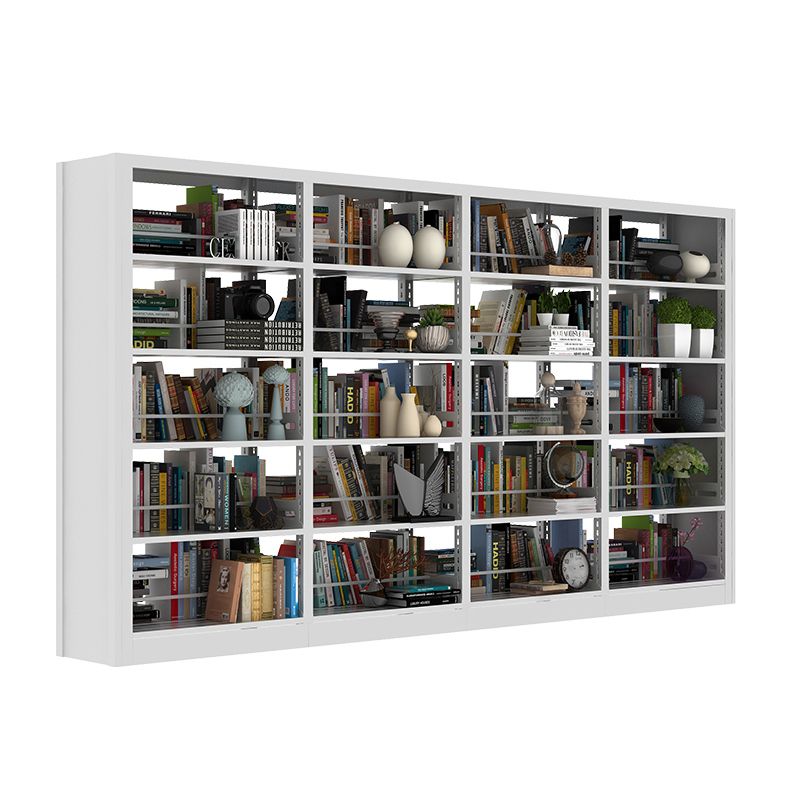 Open Metal Bookshelf Modern Home Living Room Rectangular Bookcase