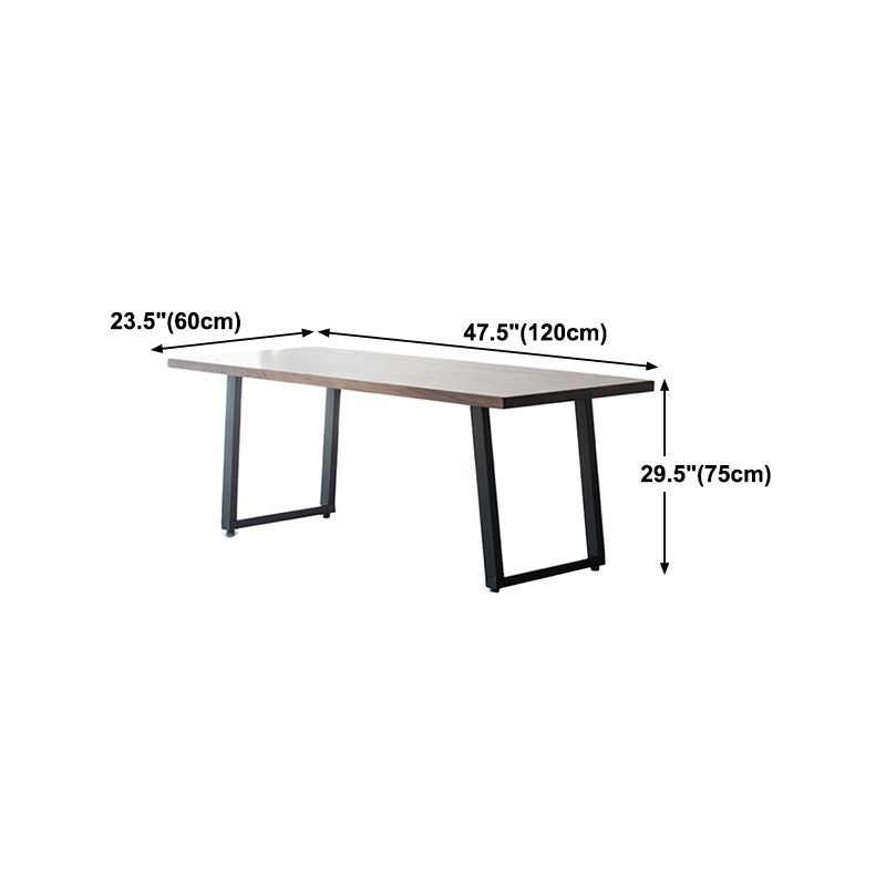 Mesa de comedor rectangular de estilo industrial, mesa fija de madera con madera maciza