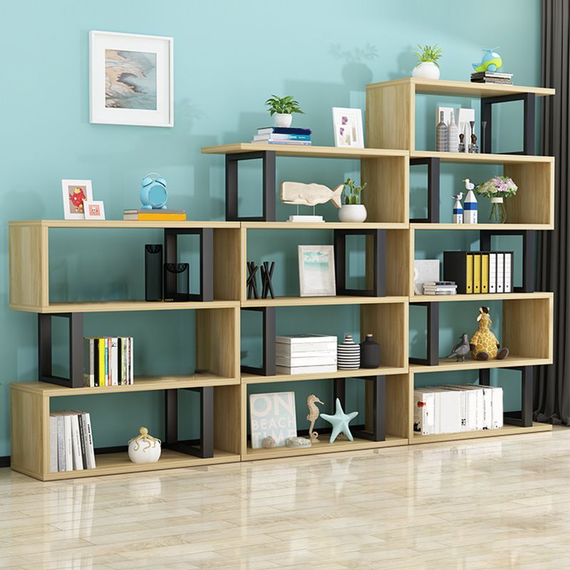 Scandinavian Wood Open Back Shelf Bookcase with Shelves for Home Office