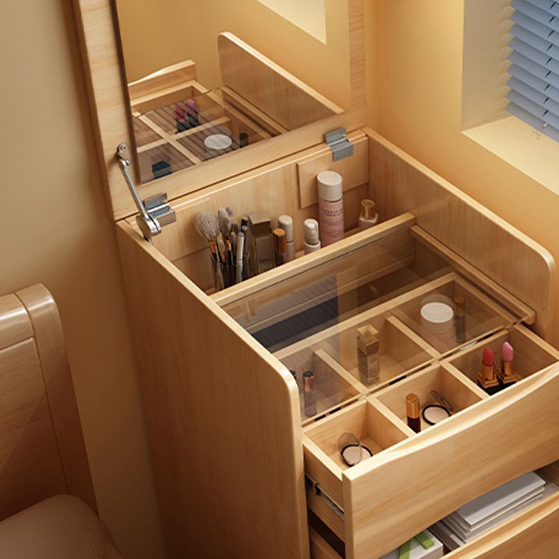 Modern 32.28" Height Solid Wood Dressing Table Mirror Make-up Vanity with 2 Drawer