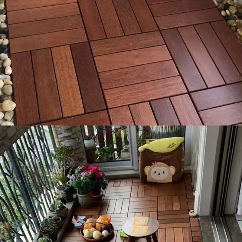 Striped Pattern Snapping Decking Tiles Composite Tile Kit Outdoor Patio