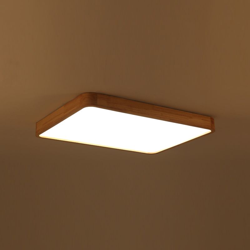 Plafonnier en bois monté sur plafonnier moderne pour salon