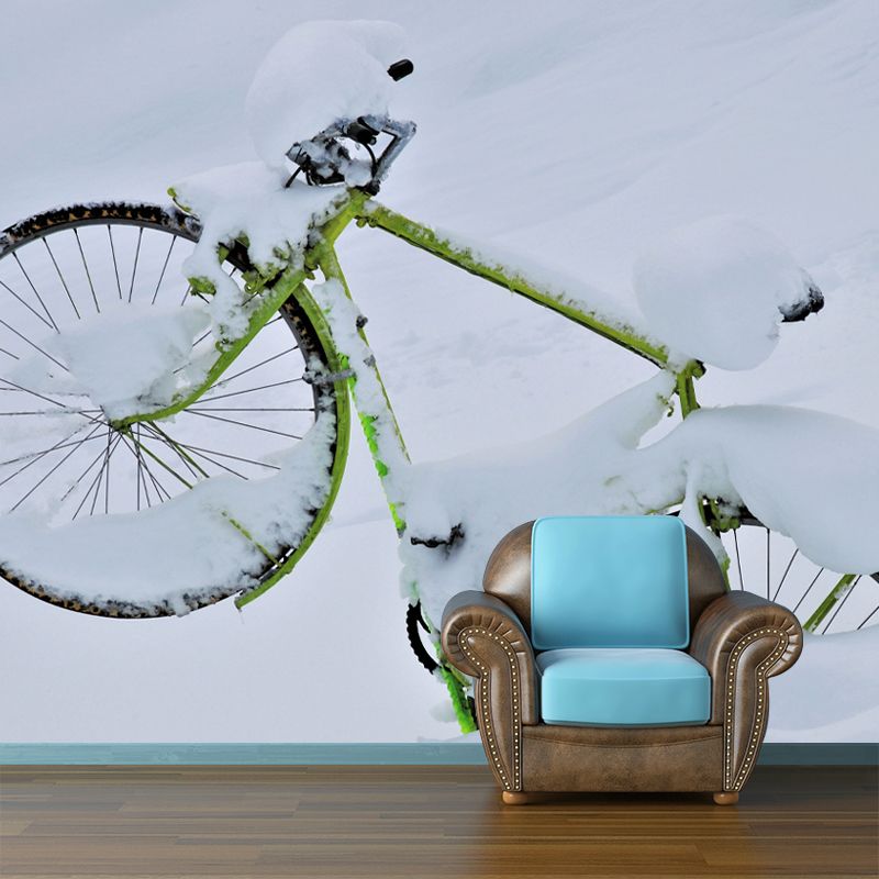 Bike Mural Decal Customized Contemporary Transportation Wall Covering for Living Room