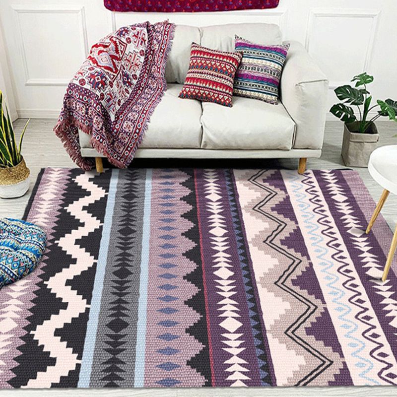 Multicolor Bohemian Area Carpet Polyester Imprime et ethnique Tapis de soins Easy Care Papier pour le salon