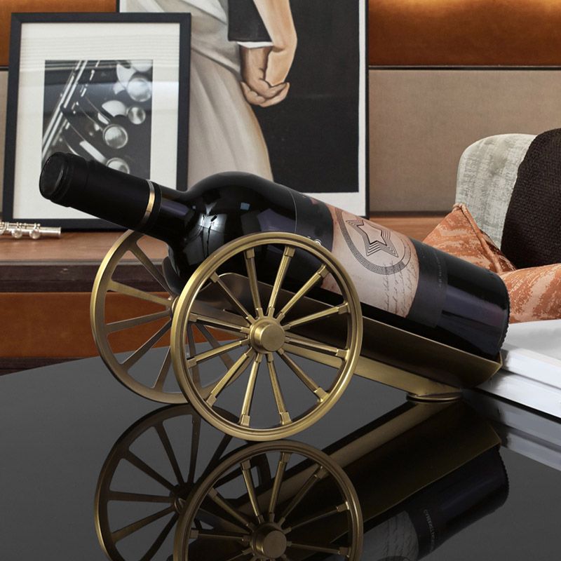 Countertop Wine Rack Metal Gold Wine Bottle Rack for Living Room