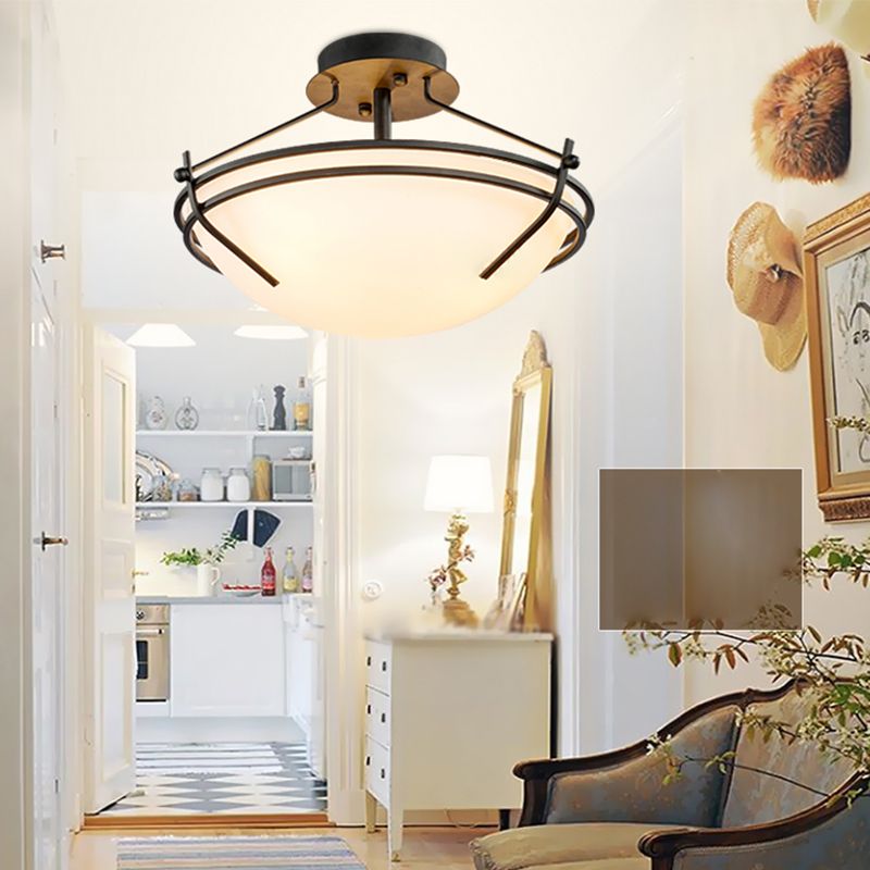 Plafonnier simple moderne semi-encastré pour salon