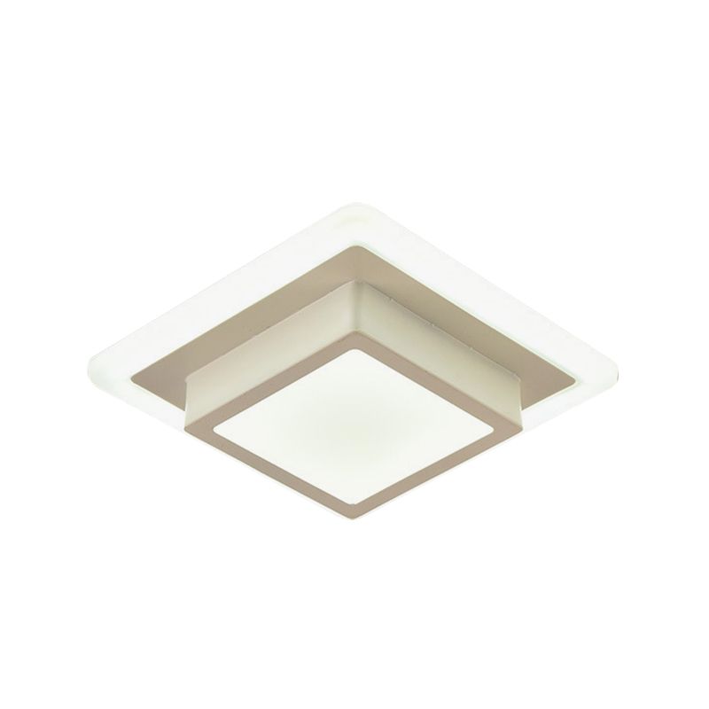 Mini lámpara de techo empotrada redonda/cuadrada, LED de metal contemporáneo, montaje empotrado en blanco/negro, luz blanca/cálida