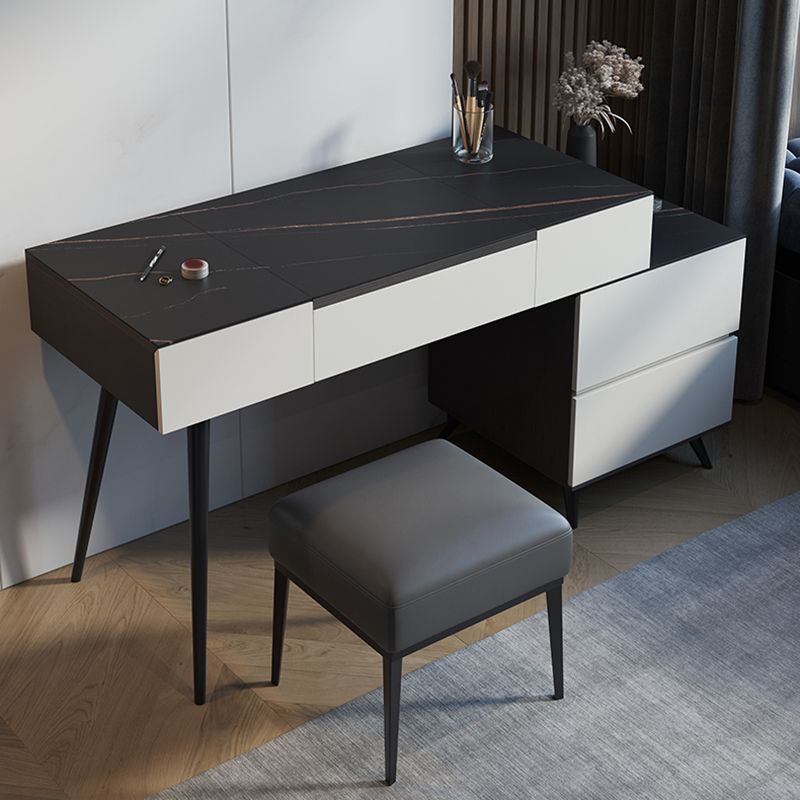 31.49" High Make-up Vanity Slate Vanity Set with Storage Drawers