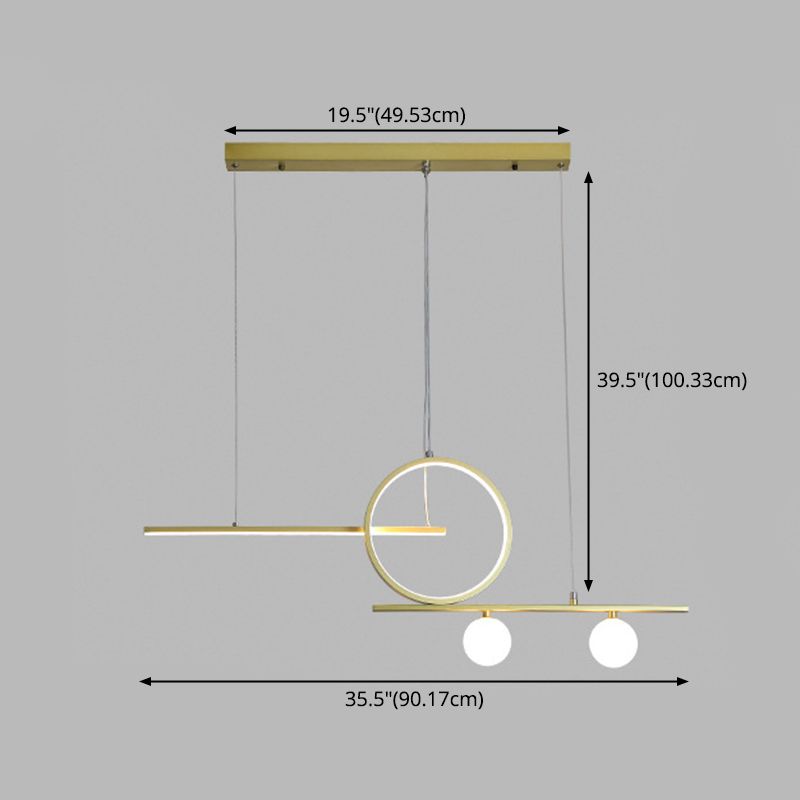 Geometric Island Lights Modern Pendant Chandelier Metal 4 Light Island Lighting