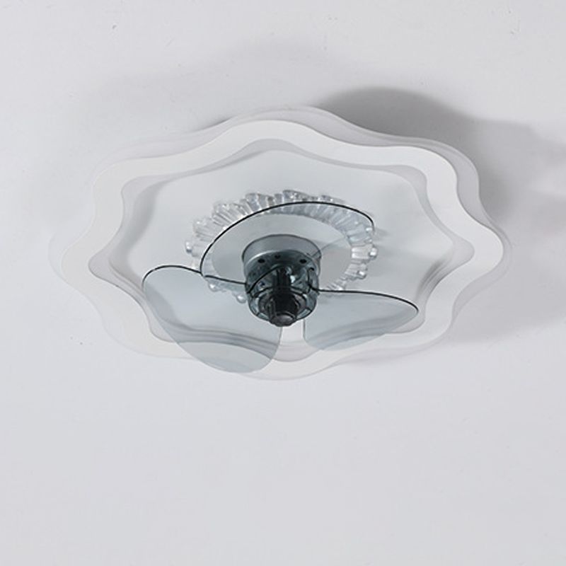 3-Blade Ceiling Fan Contemporary LED Fan with Light for Dining Room