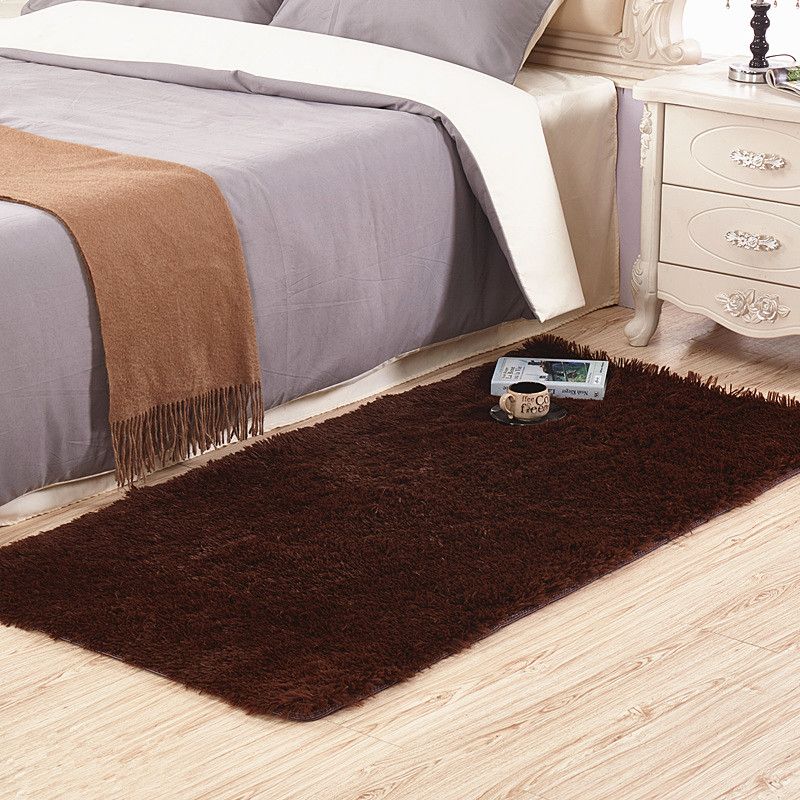 Chic Solid Color Area Rug Plush Modern Area Carpet Non-Slip Backing Rug for Bedroom