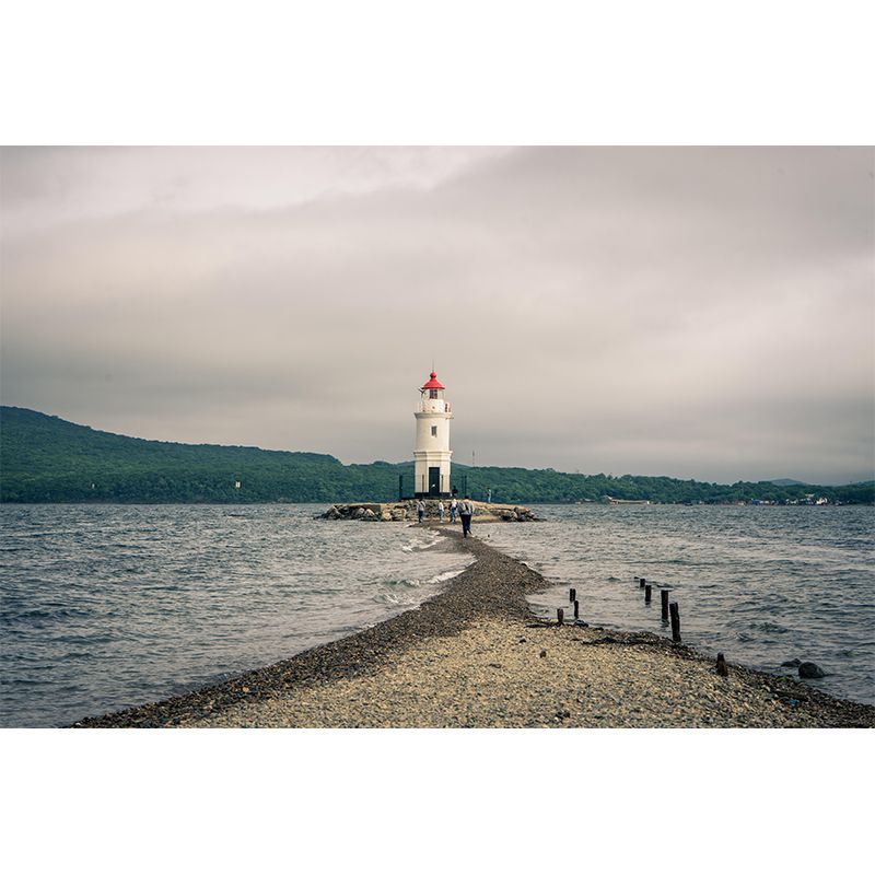 Giant Nautical Mural Wallpaper Lighthouse Scene Wall Decor Bathroom Wall Murals