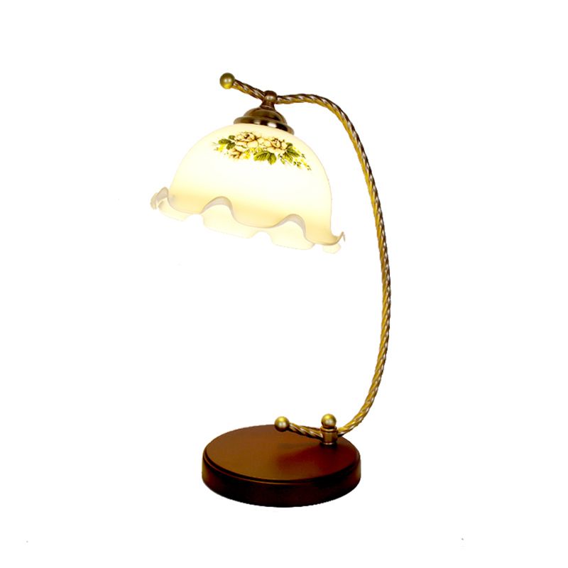 Modern Style Flower Shape Table Lamp Glass 1 Light Table Light