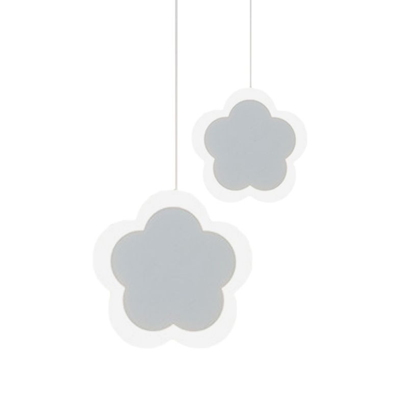 Fleur en acrylique pendentif lumière contemporain LED de suspension de plafond blanc en lumière chaude / blanche