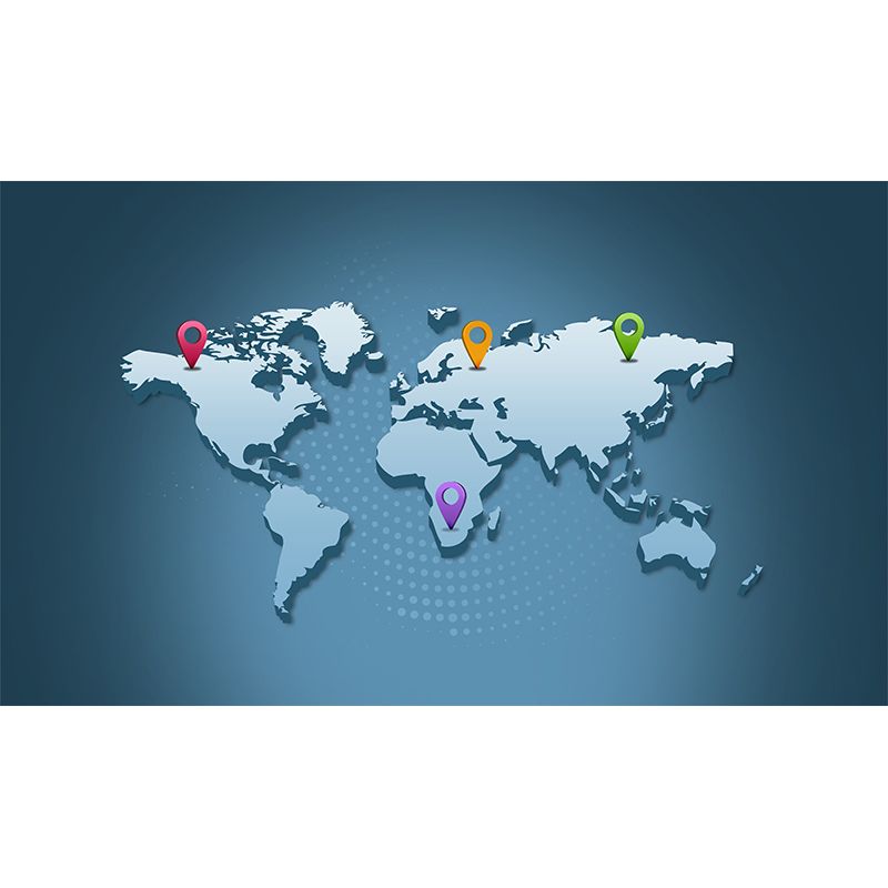 World Map Wallpaper Environment Friendly Mildew Resistant Indoor Wall Mural