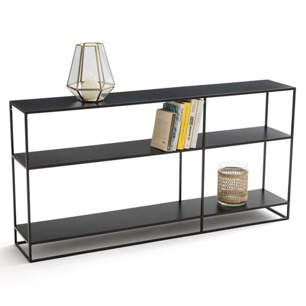 Contemporary Accent Table Antique Finish Sofa Console Table in Metal