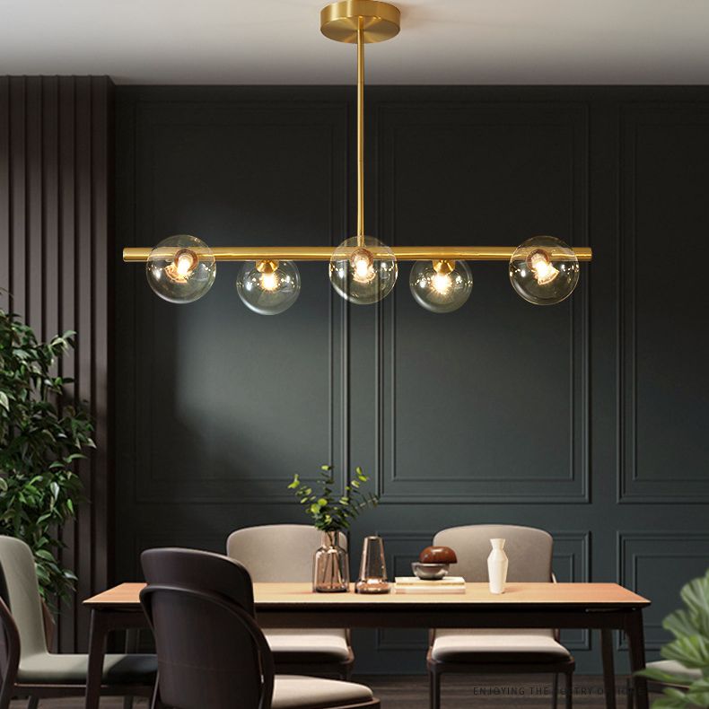 Sphere Island Pendant Lights Modern Glass Chandelier Lighting Fixtures for Restaurant