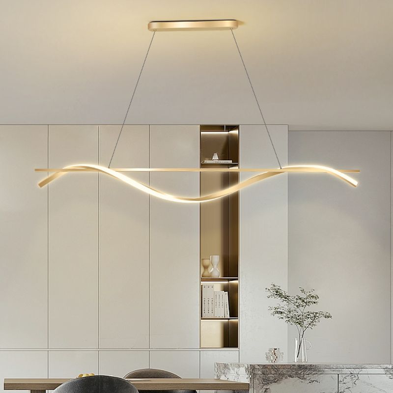 LED Strip Shape Pendant Light Dining Room Kitchen Modern Chandelier Light