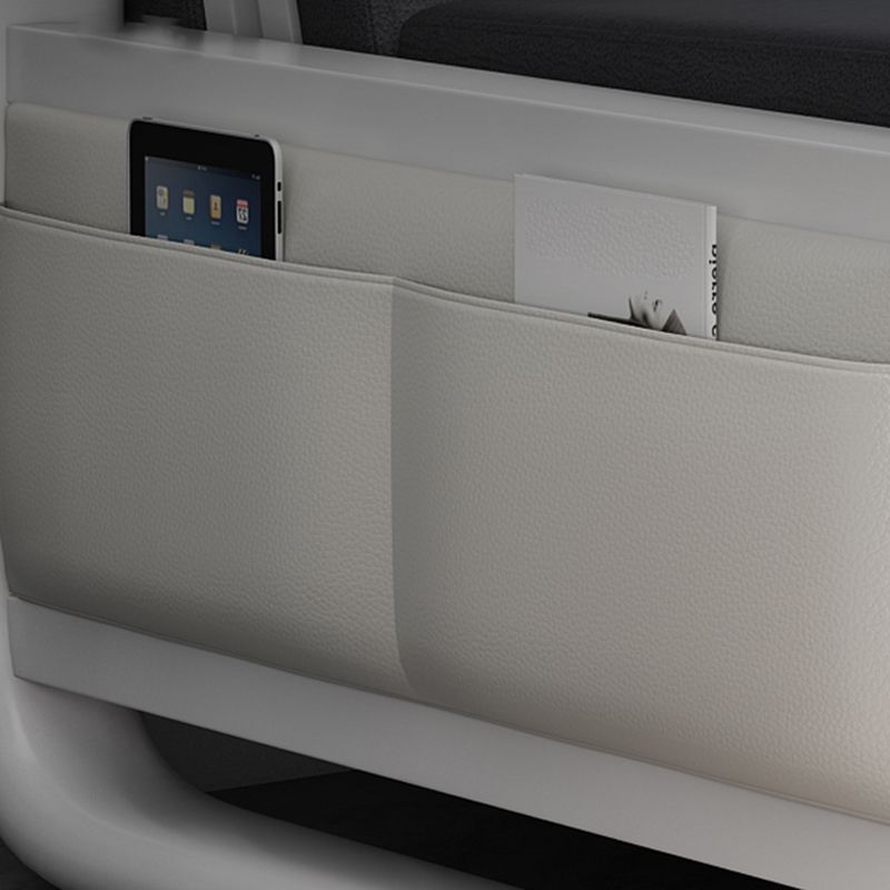 Square Arms Convertible Sofas Faux Leather Foldable Sleeper Sofa