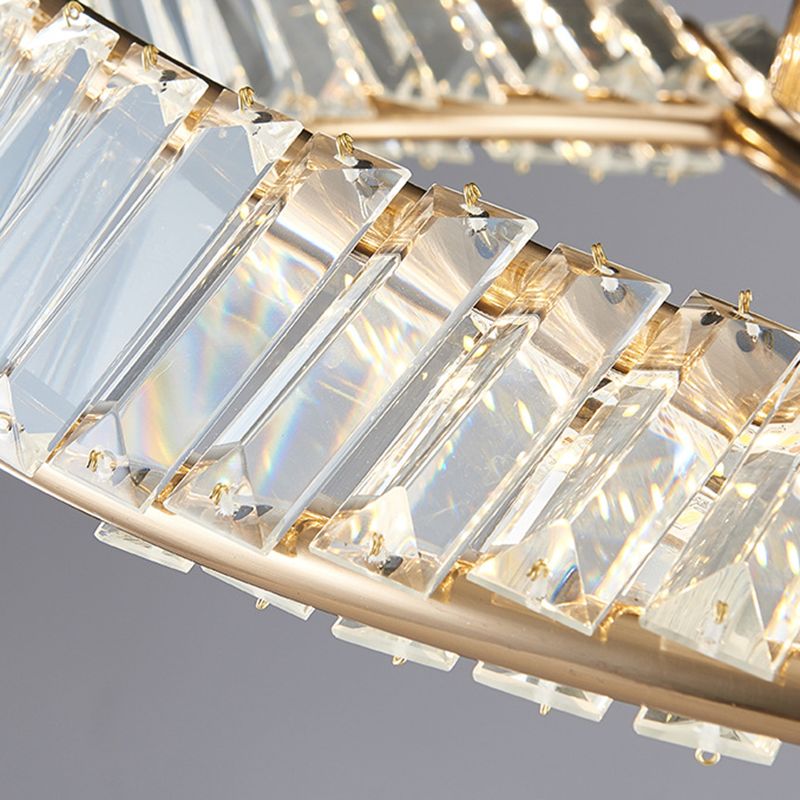 Crystal Geometric Flush Mount Lamp Modern Flush Ceiling Light Fixture in Gold