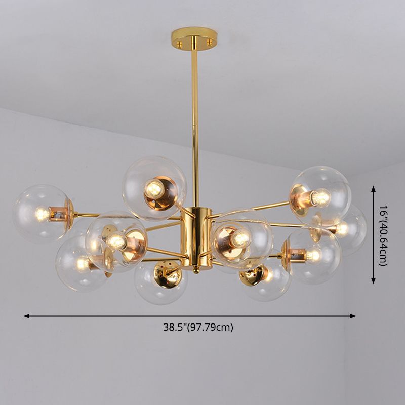 Sputnik lampadario lampada a sfera vetro soggiorno illuminazione a sospensione in oro