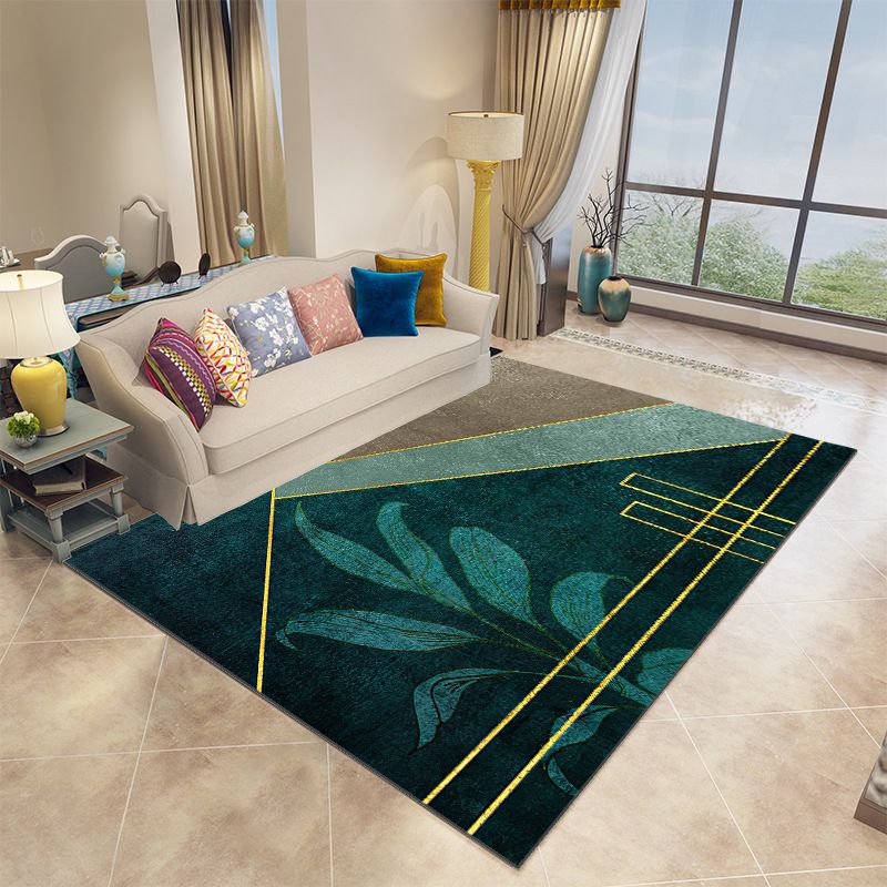 Pink Color Piece Rug Polyester Graphic Indoor Rug Stain Resistant Rug for Drawing Room