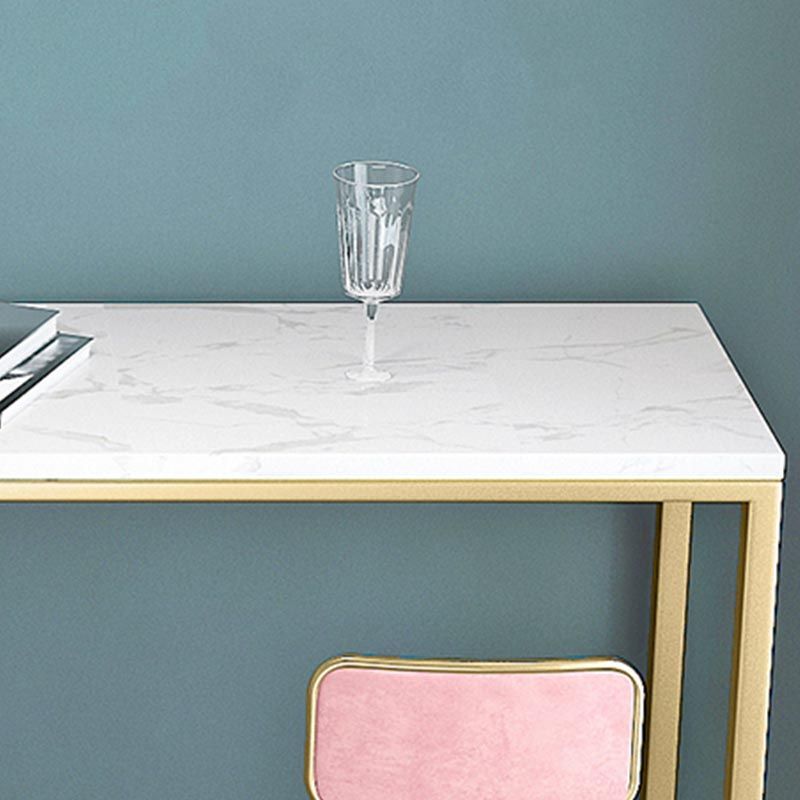 Marble Indoor Trestle Hall/Pub Table Contemporary Bistro Bar Table in White