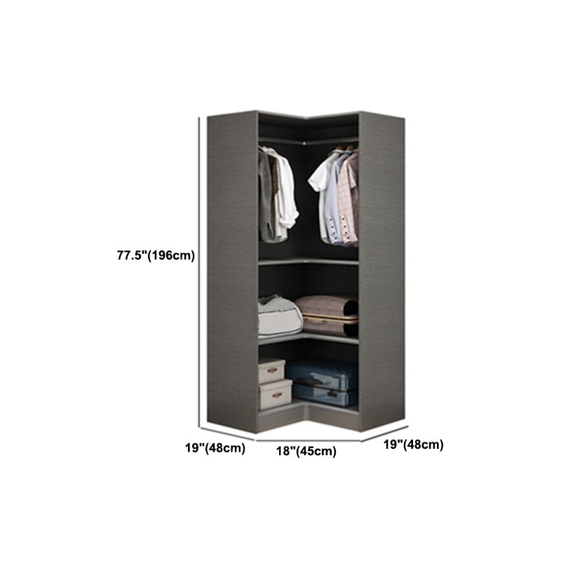 Modern Style Wardrobe Grey Colour Glass Wardrobe Closet for Bedroom