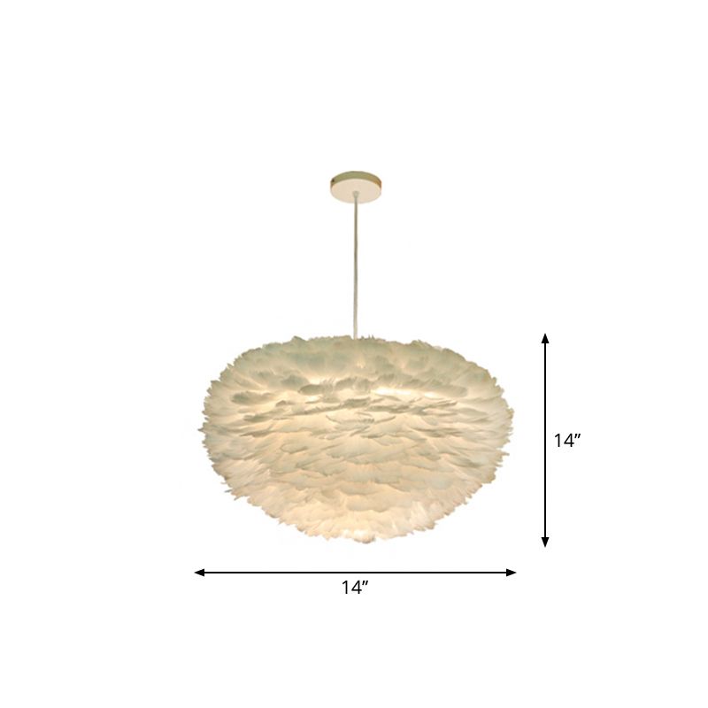 Weißer Kugel Pendel Licht minimalistisch 14 "/18" /21.5 "breit