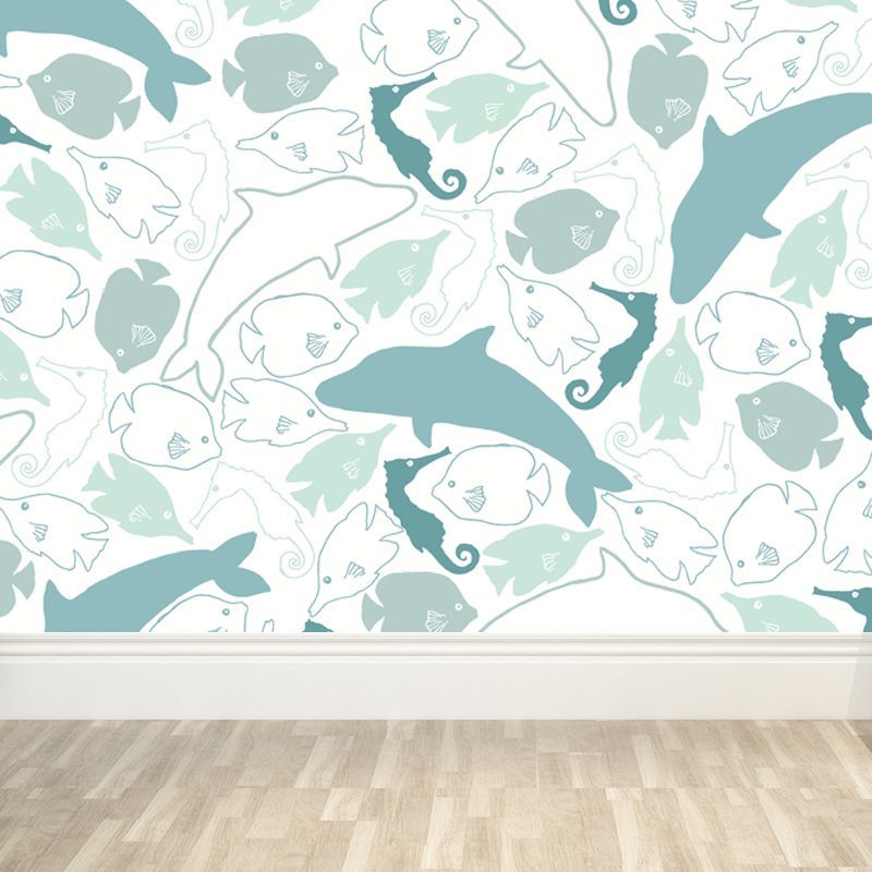 Peinture murale non tissée à imprimé d'animaux extra larges, couleur douce, pour la décoration de la maison, personnalisée