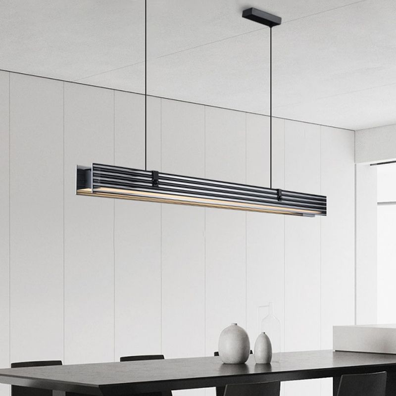 Modern Island Lamp LED Simple Island Hanging Lamp with Glass Shade for Dining Room