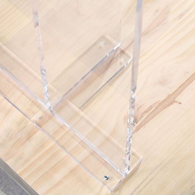 Contemporary Double Pedestal Bar Dining Table Rectangle Bar Table in Acrylic and Wood