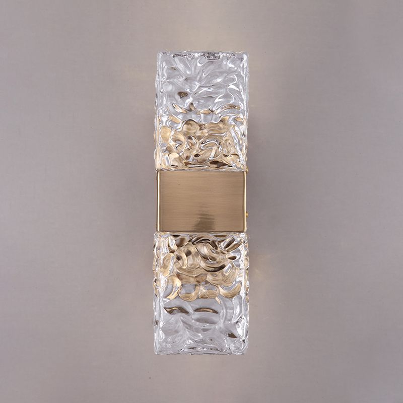 2-Light Modern Squared Wall Lights Crystal Wall Mounted Lamps for Bedroom