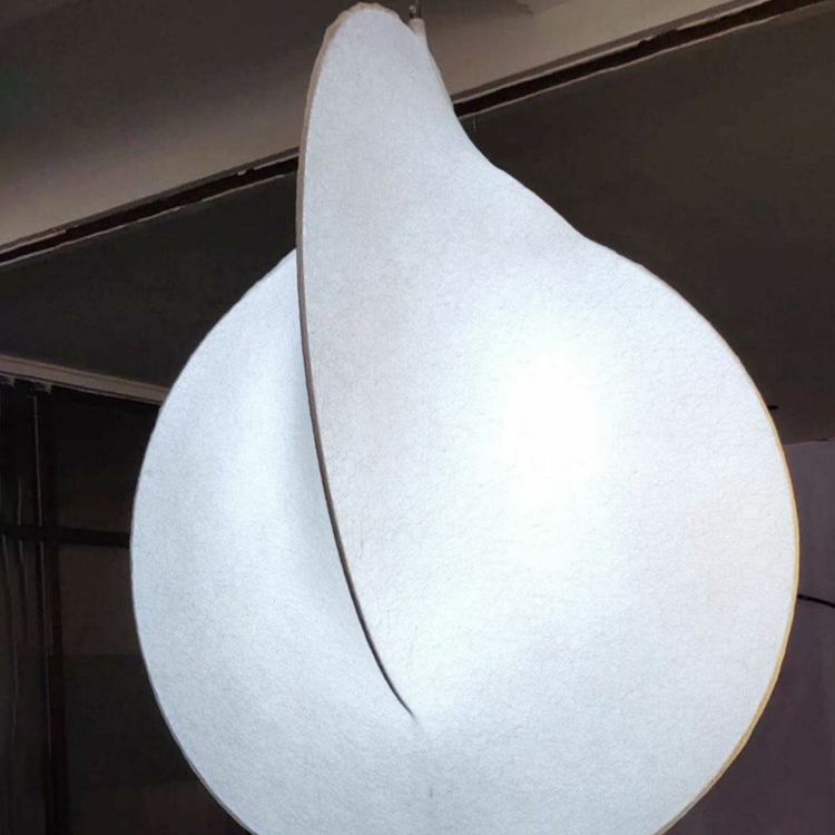 White Silk Pendant Light in Modern Style 1-Light Unique Shape Hanging Lights