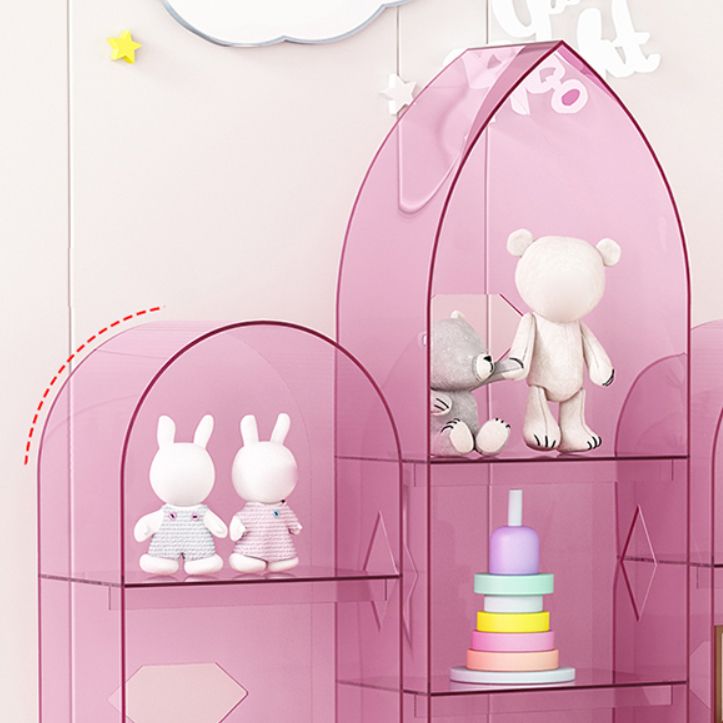 Acrylic Closed Back Bookcase Standard Glam Bookshelf with Shelves