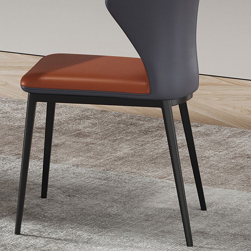 Contemporary Style Windsor Back Chair Armless Side Chairs with Metal Legs for Kitchen