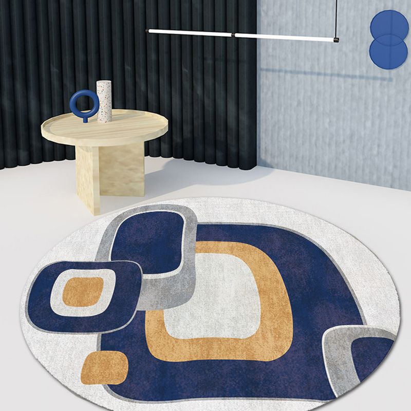 Creative Multicolor Modernism Rug Polyester Colorblock Rug Washable Pet Friendly Non-Slip Carpet for Living Room