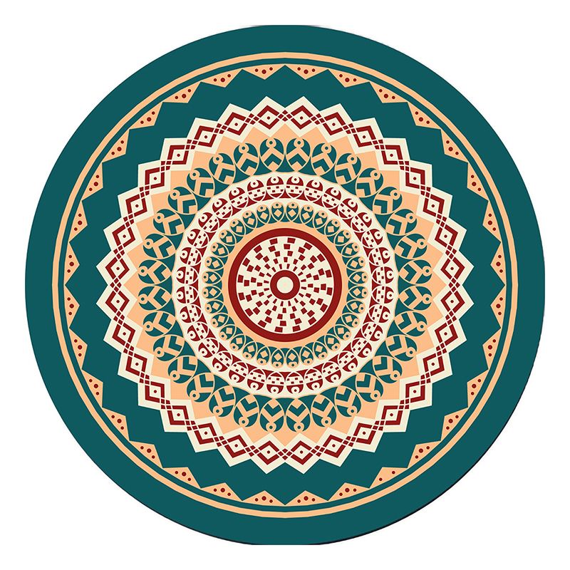 Black Graphic Rug Polyester Bohemian Rug Stain Resistant Rug for Home Decor