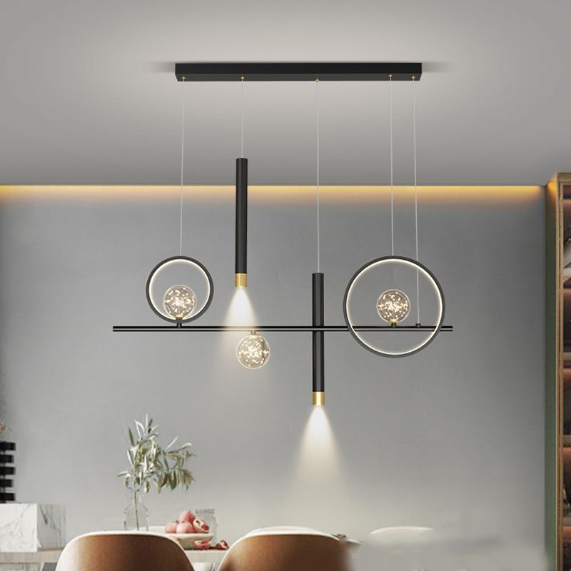 Linear Pendant Lighting Contemporary Pendant Lights For Kitchen Island with Metal Shade
