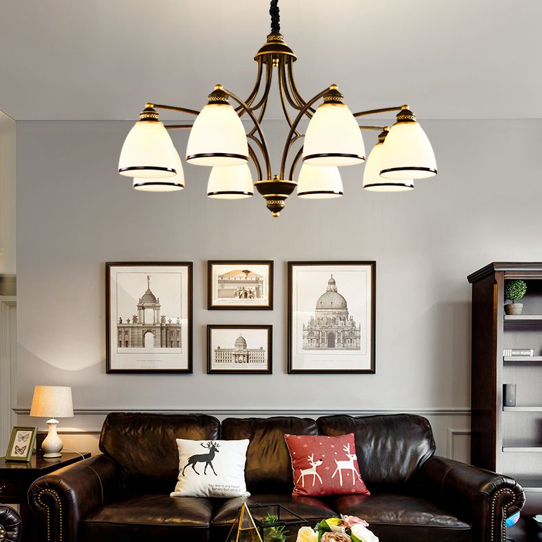 Lampadario in stile americano lampadario multi -testa appeso alla luce per il salotto