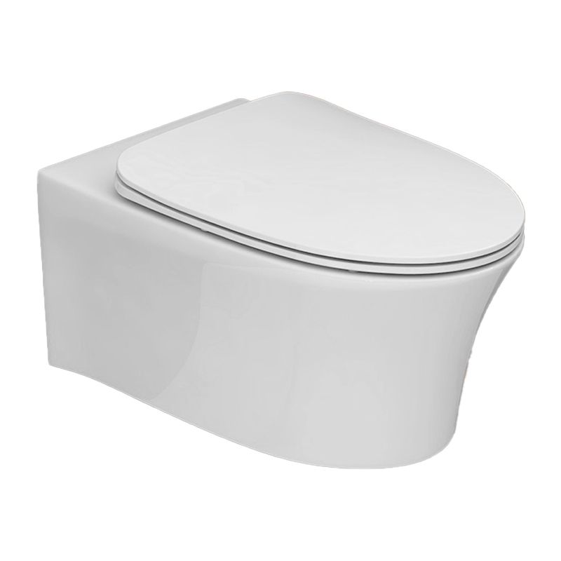 Modern Siphon Jet Toilet Bowl Wall Mount Flush Toilet with Seat for Bathroom