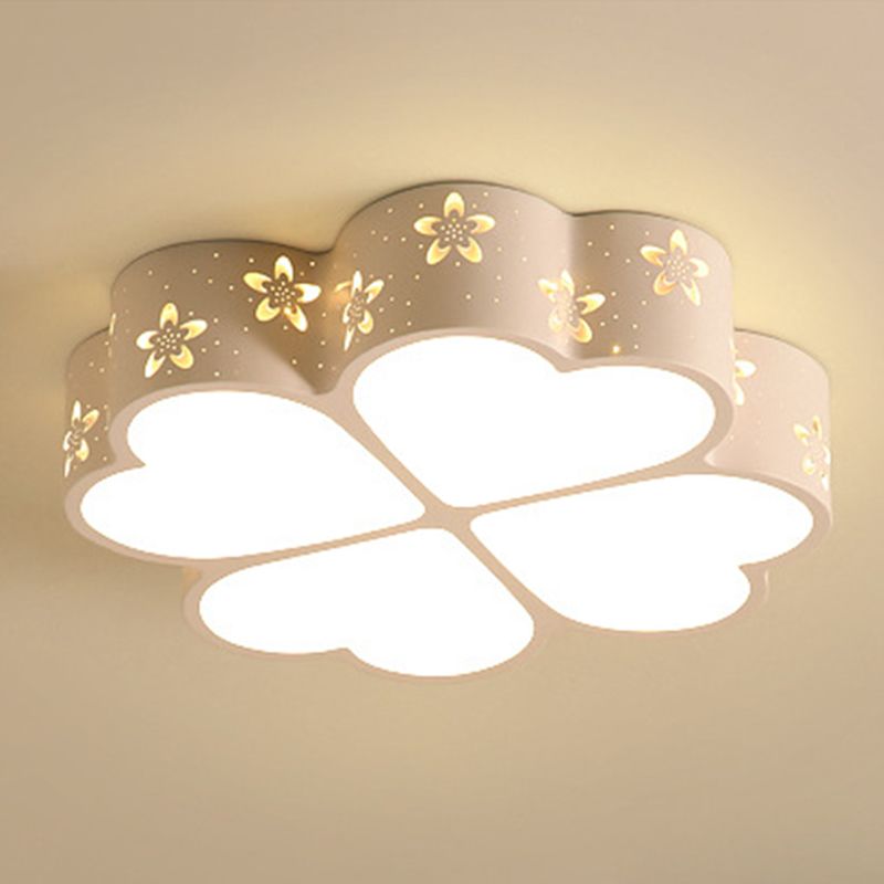Contemporary Led Fixture Flush Mount Lighting Fixture Acrylic and Metal Lampshade for Bedroom