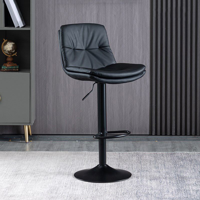 Faux Leather Swivel Bar Chair Modern Armless Upholstered Bar Stool